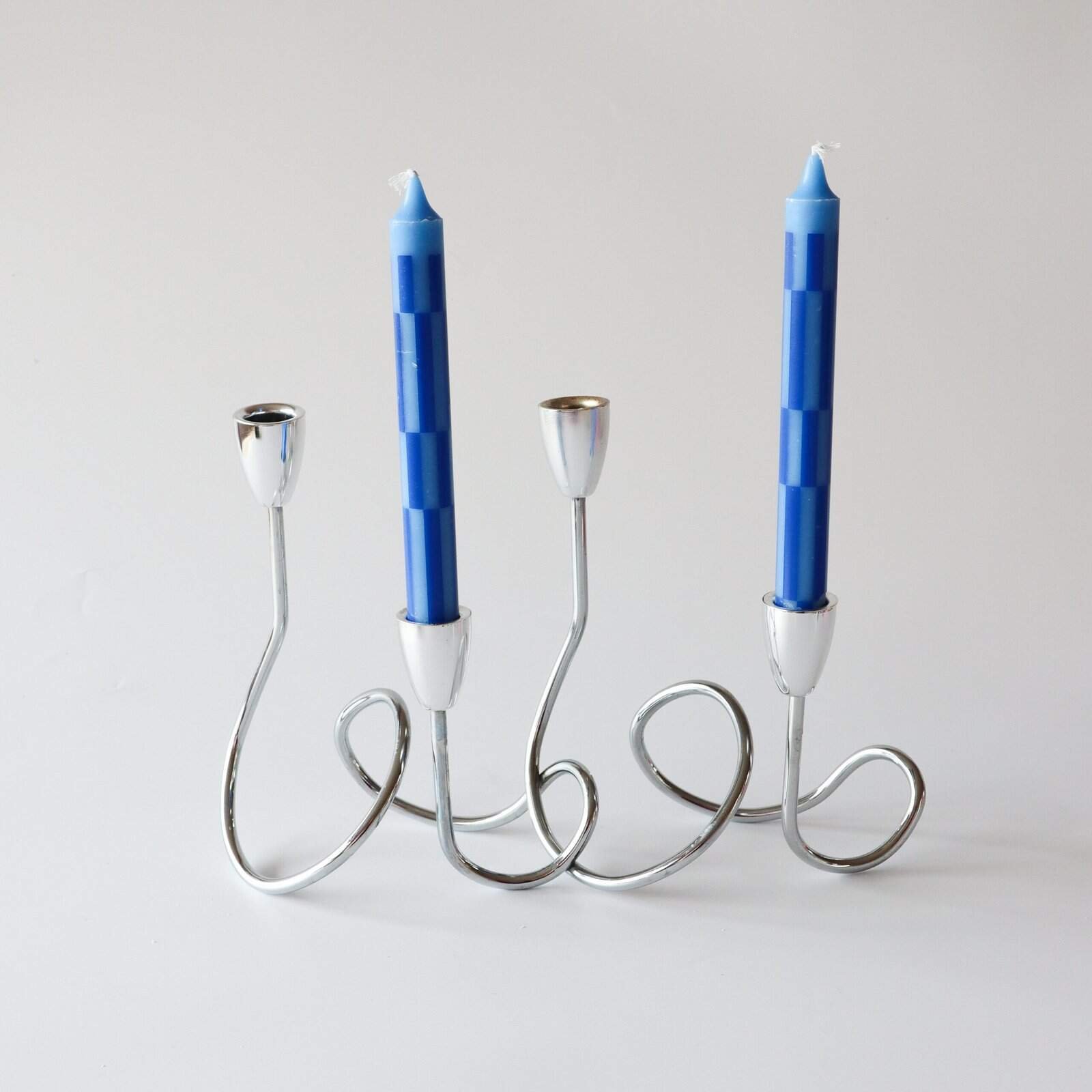 Kandelaar swirl chroom