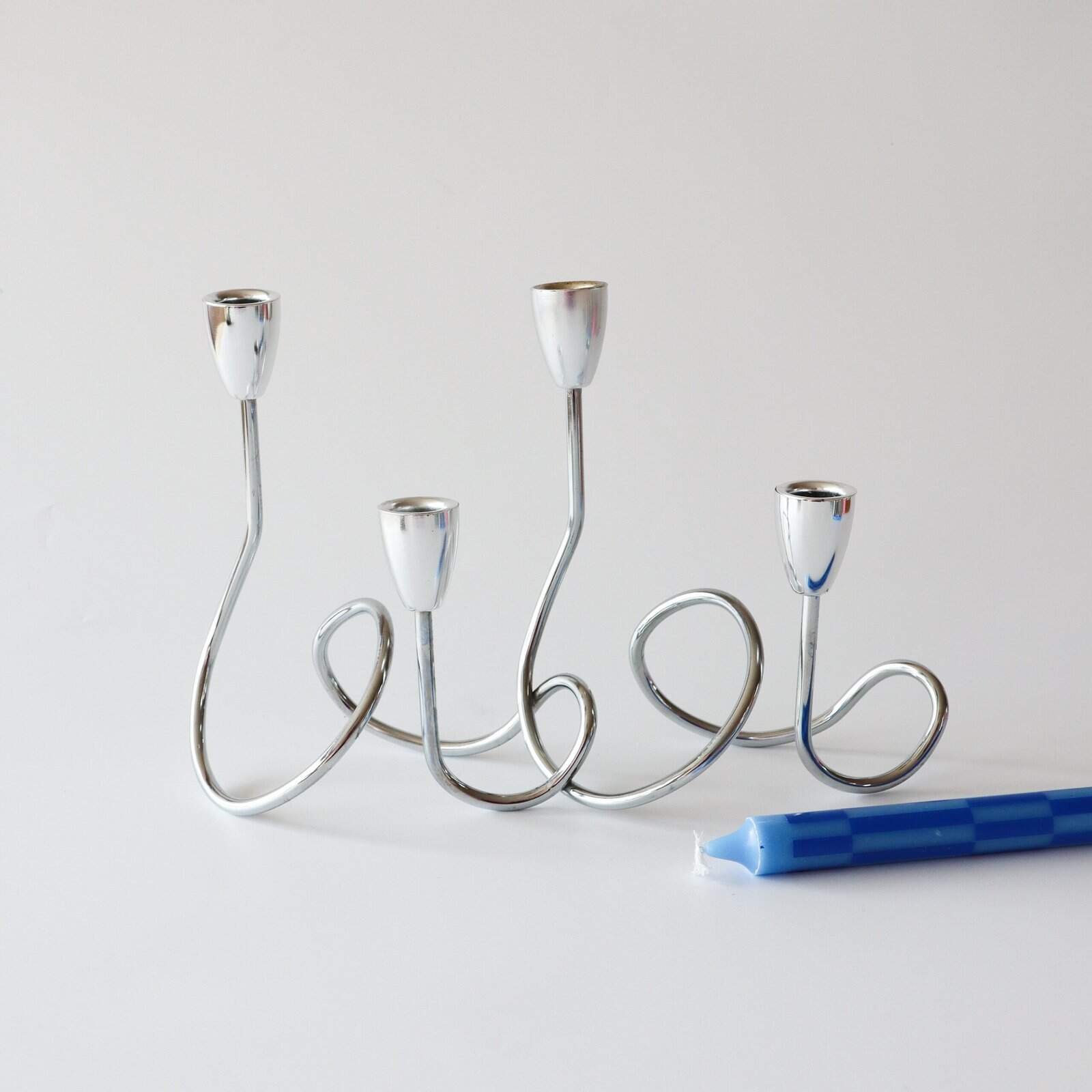 Kandelaar swirl chroom - Afbeelding 2