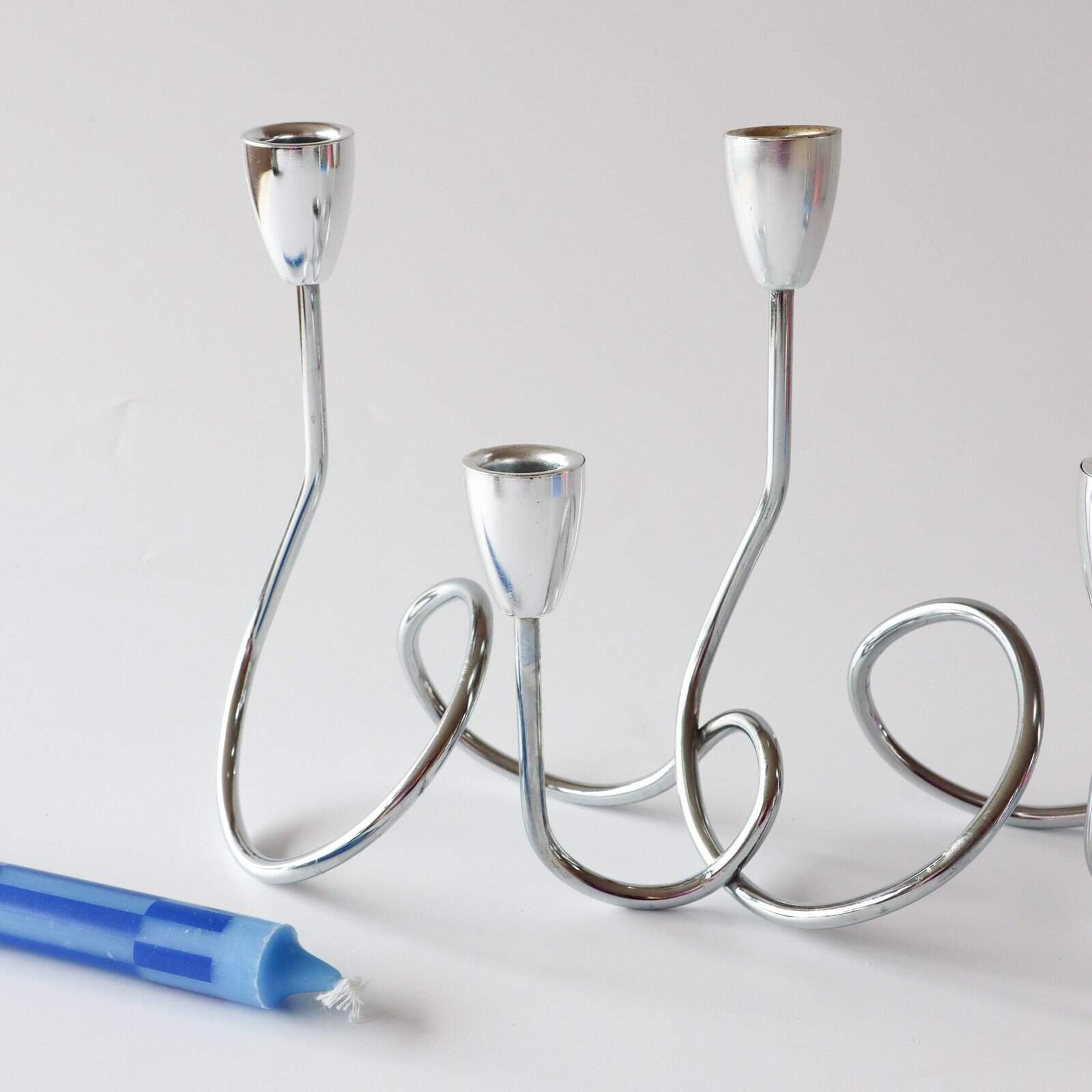 Kandelaar swirl chroom - Afbeelding 3