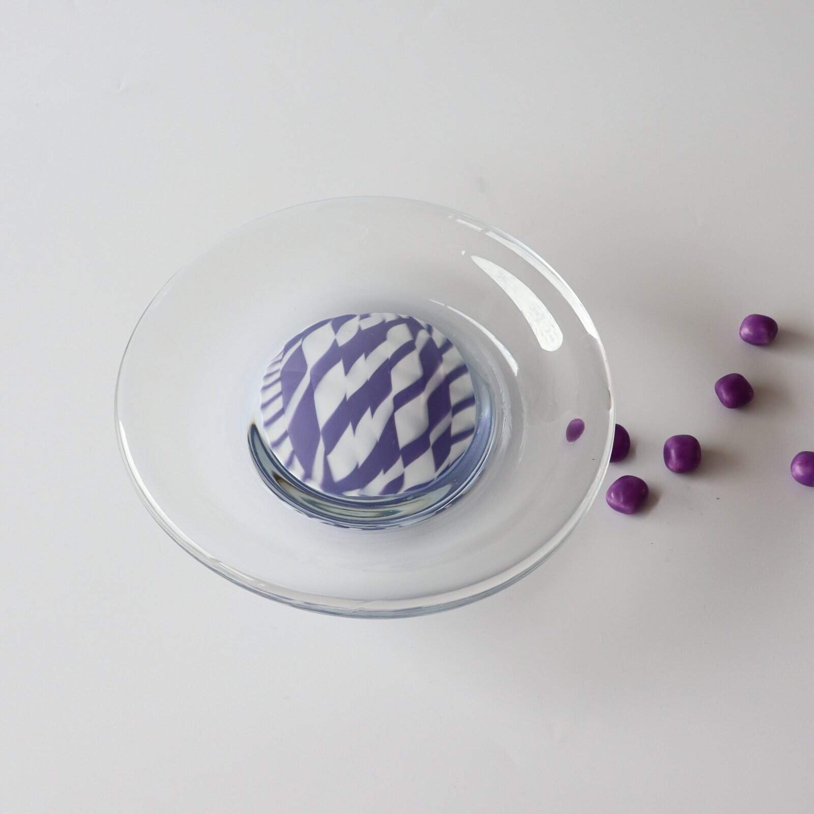 Lila glazen schaal ruitjes - Afbeelding 2
