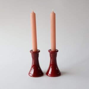 Bordeaux aardewerk kandelaars - set van 2