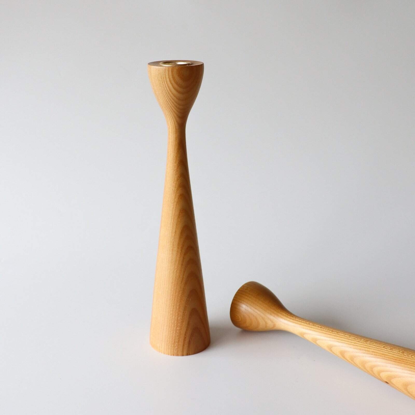 Deense houten kandelaars - Afbeelding 2