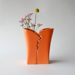 ASA vintage wavy vaas oranje