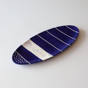 Aardewerk schaal donkerblauw