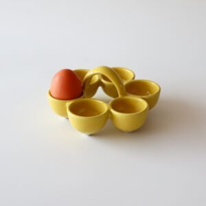 Deense aardewerk eierhouder geel