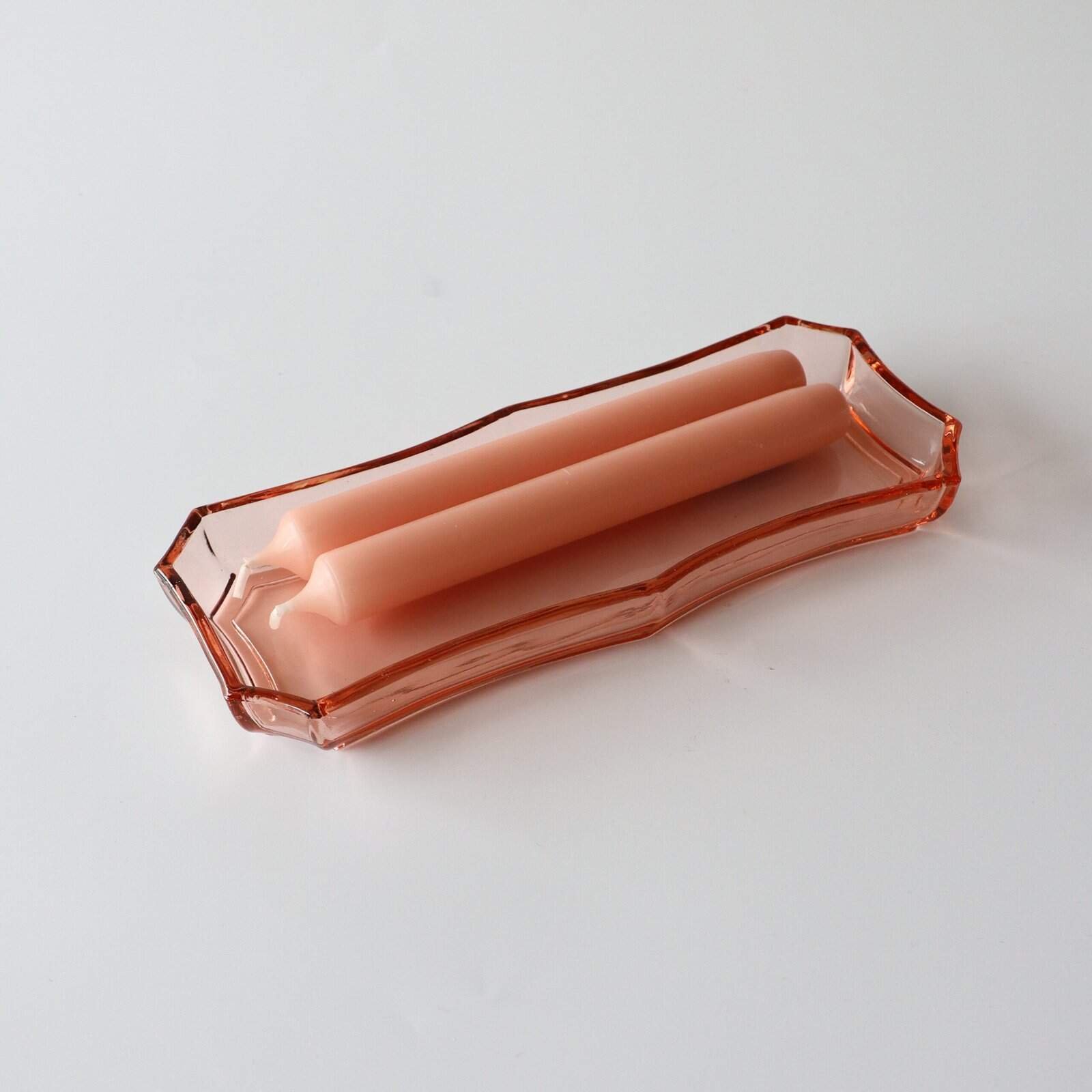 Vintage catch-all schaaltje roze persglas