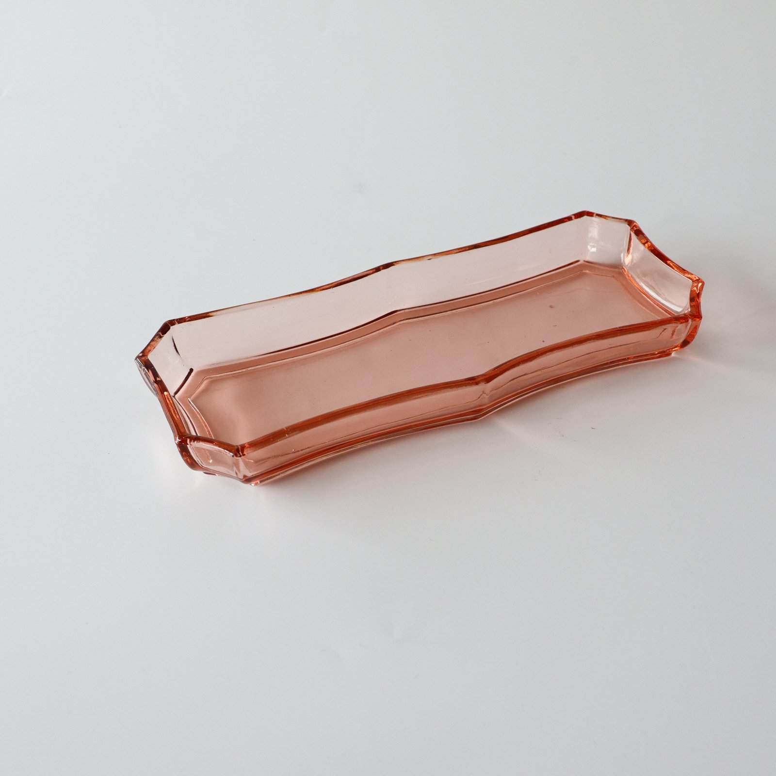 Vintage catch-all schaaltje roze persglas - Afbeelding 2