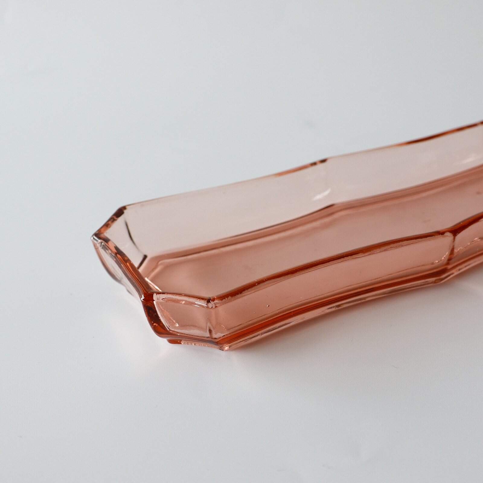 Vintage catch-all schaaltje roze persglas - Afbeelding 3