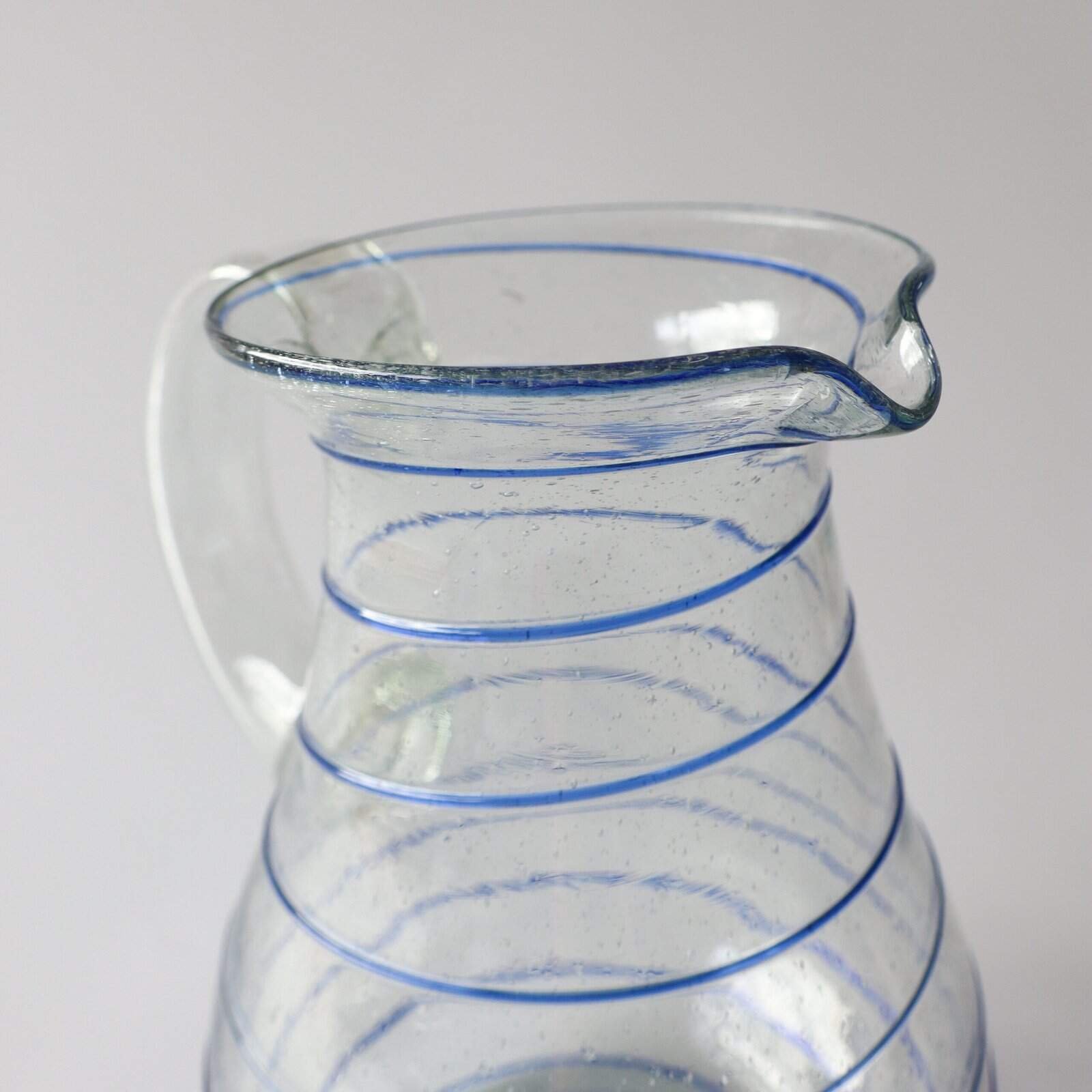 XL glazen waterkan strepen blauw - Afbeelding 3