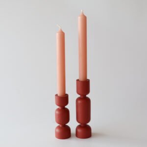 Normann Copenhagen houten kandelaar rood
