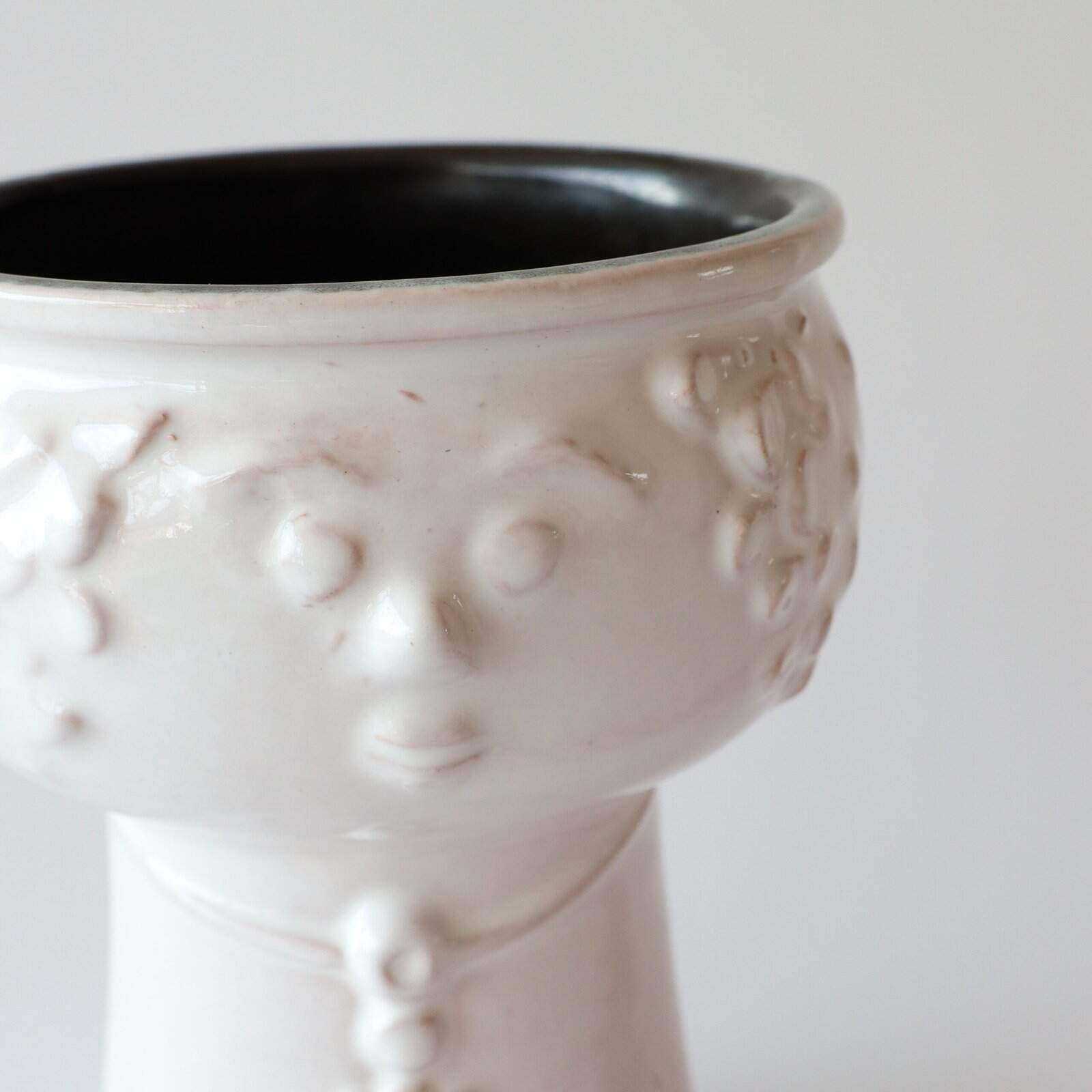 Deense bloempot met gezichtje wit - Afbeelding 4