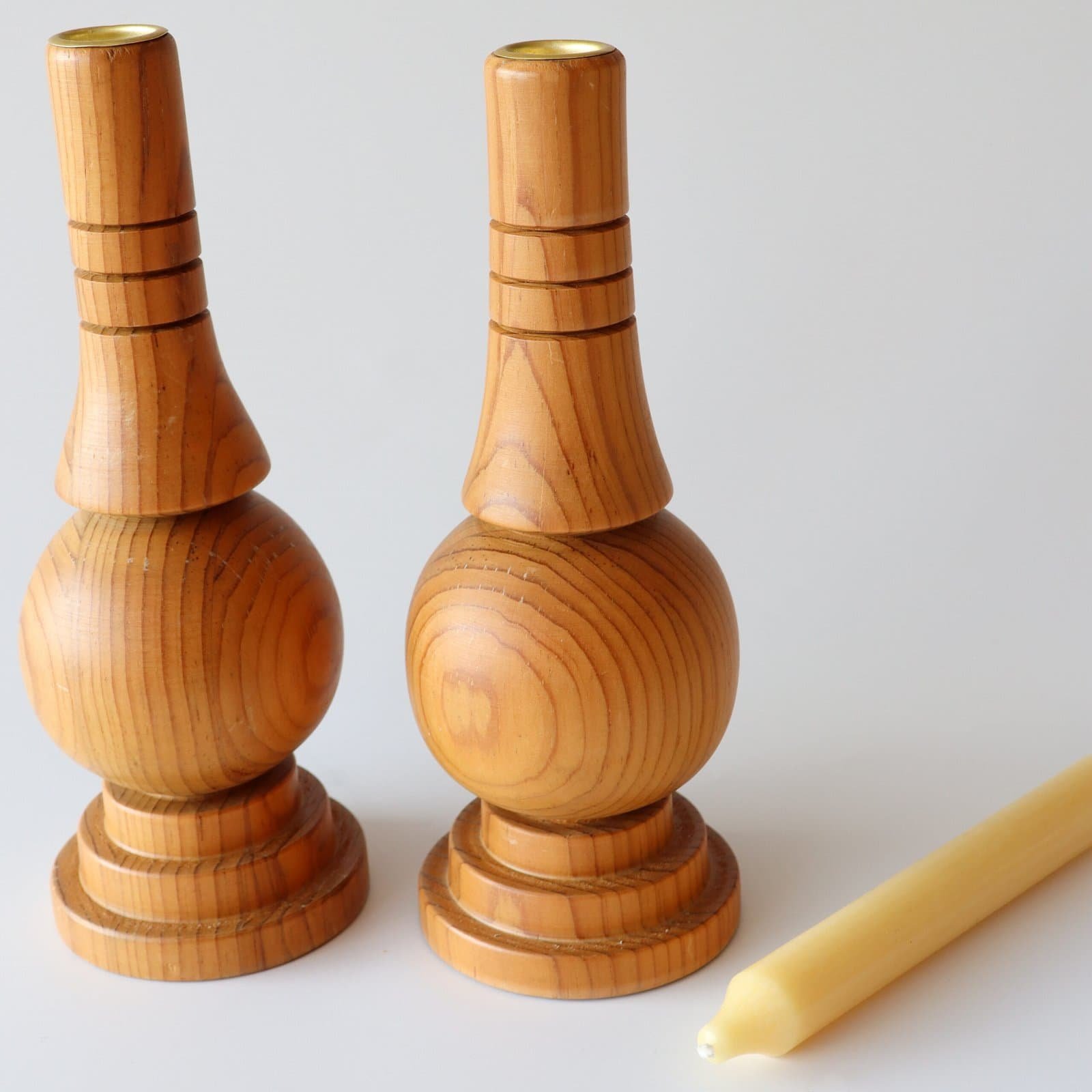 Deense kandelaar hout - set van 2 - Afbeelding 3