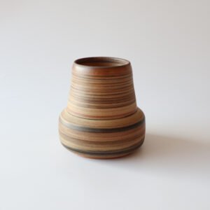 Vintage grote vaas keramiek strepen