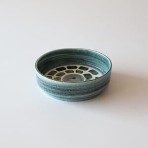 Strehla schaal keramiek petrol