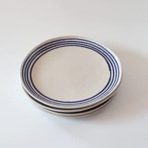 Aardewerk dinerborden blauw spikkels - set van 4