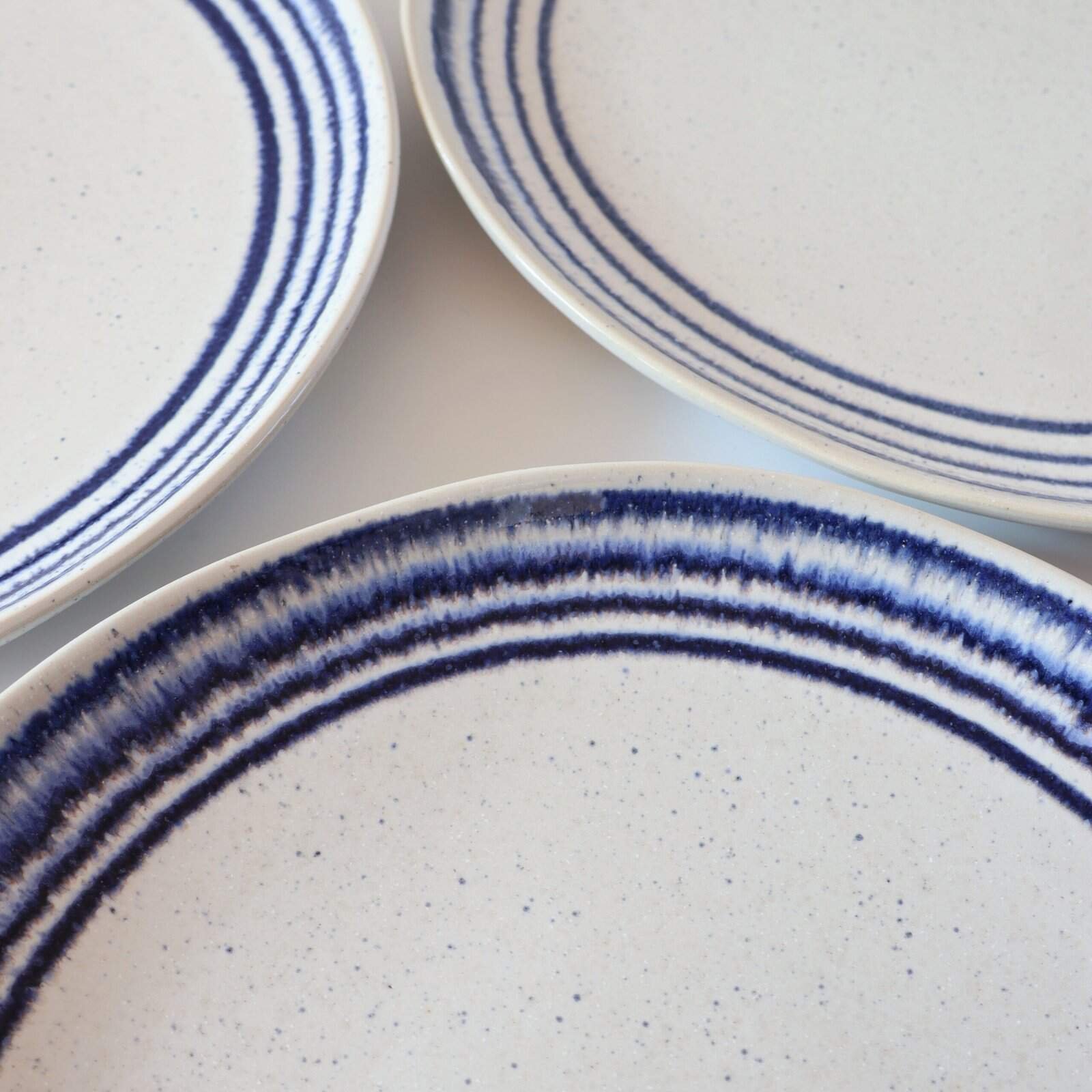 Aardewerk dinerborden blauw spikkels - set van 4 - Afbeelding 2