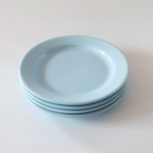 Aardewerk borden lichtblauw - set van 4
