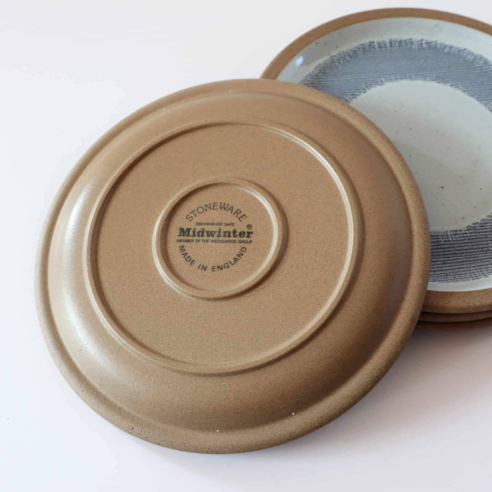 Wedgwood Midwinter borden blauw bruin - set van 4 - Afbeelding 2