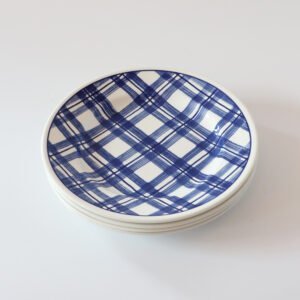 Churchill lunchborden ruitjes blauw - set van 4