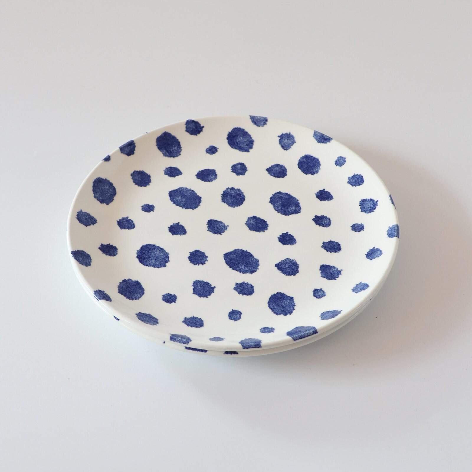 Churchill lunchborden stippen blauw - set van 2