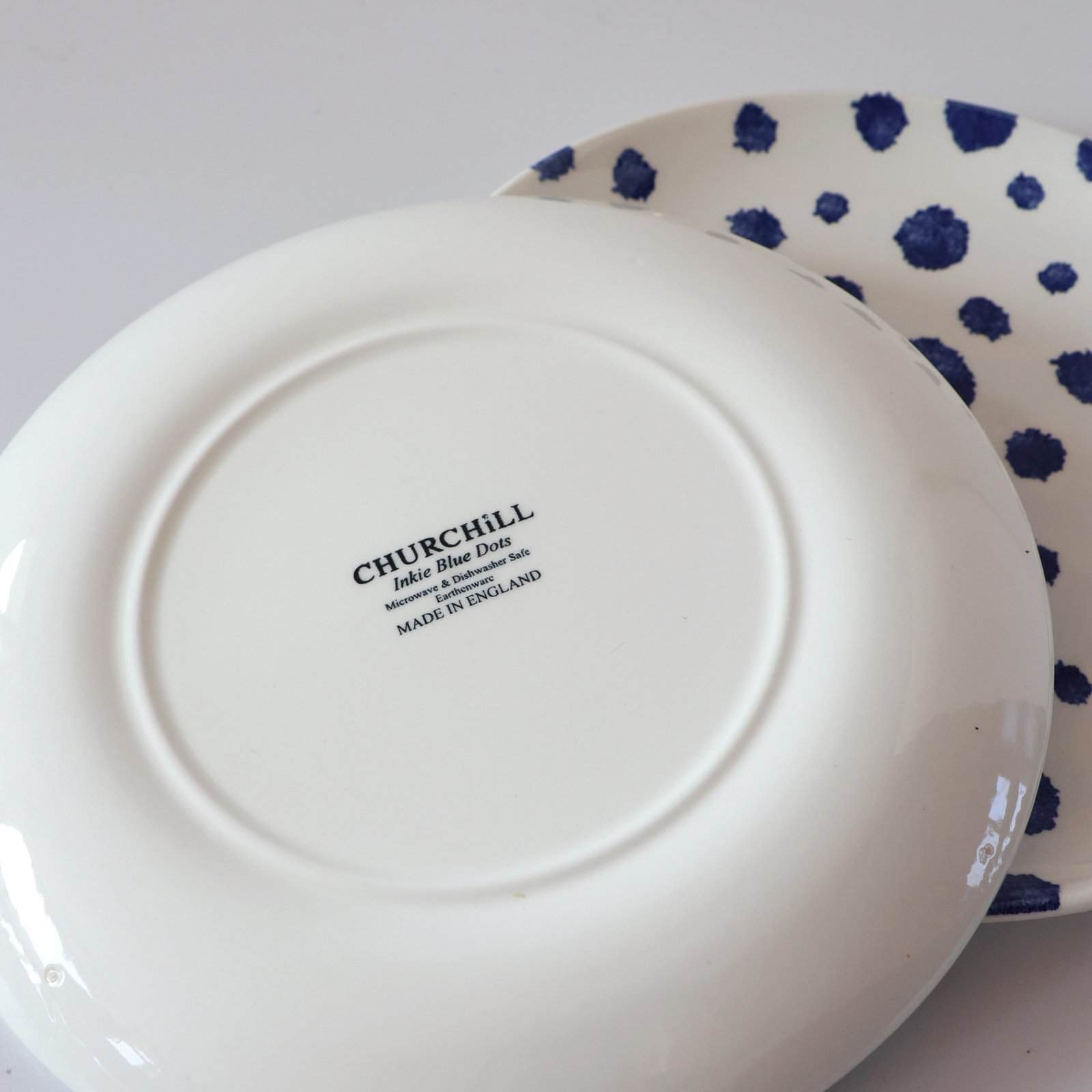 Churchill lunchborden stippen blauw - set van 2 - Afbeelding 3