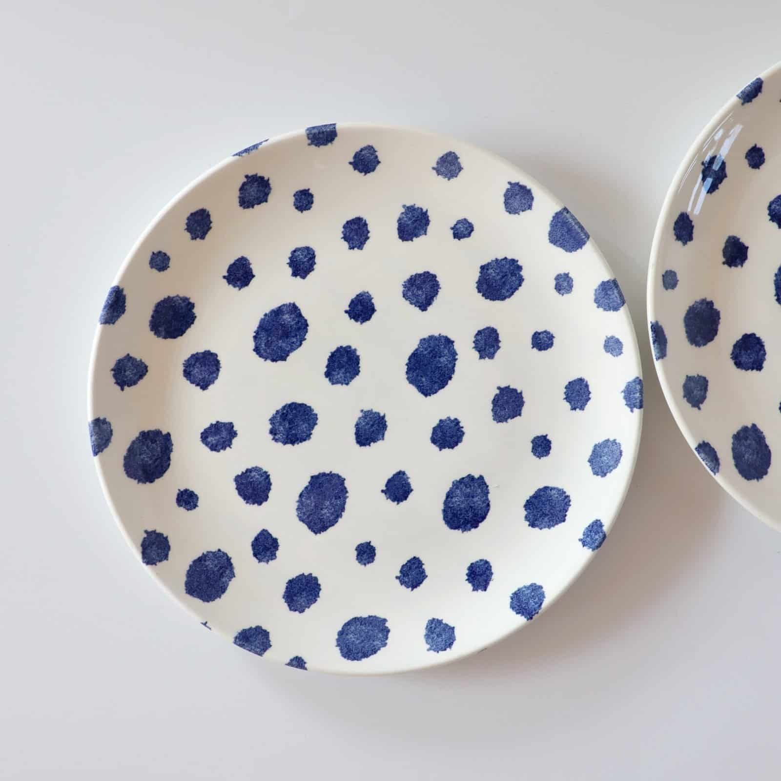 Churchill lunchborden stippen blauw - set van 2 - Afbeelding 2