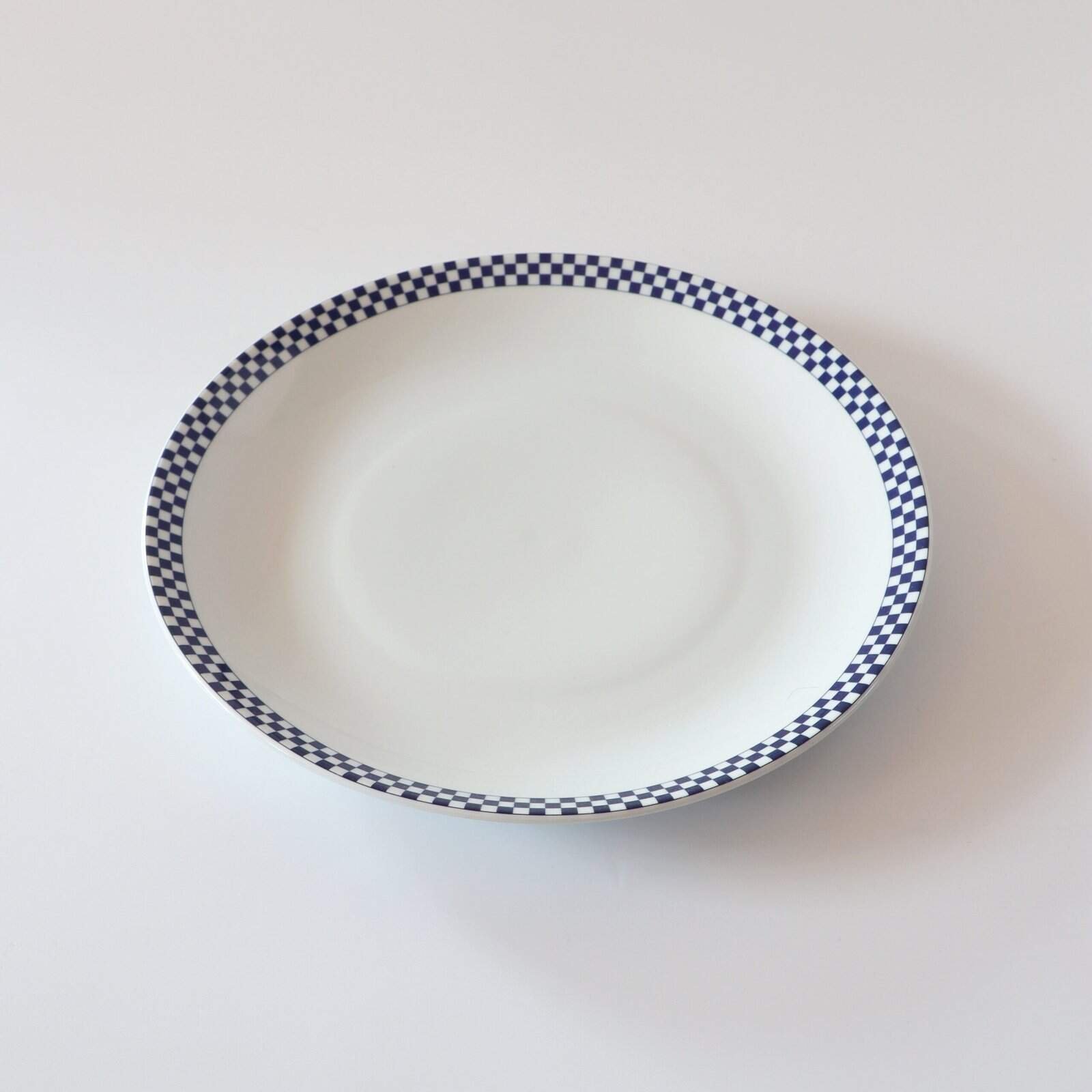 Aardewerk XL bord schaal geruit blauw - Afbeelding 2