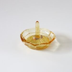 Vintage ringhouder geel persglas