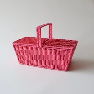 Roze opbergmand kunsstof 90's