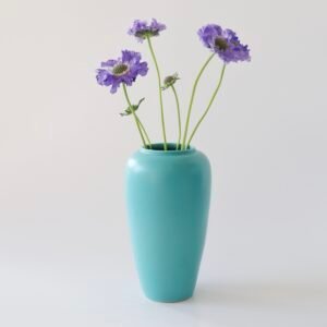 Aardewerk vintage vaas turquoise