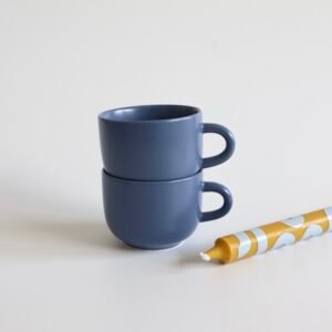 Set van 2 kopjes blauw matte finish