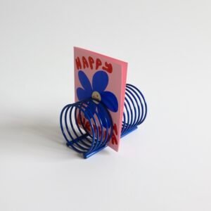 Midcentury brievenhouder spiraal blauw