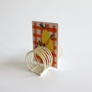 Midcentury brievenhouder spiraal wit