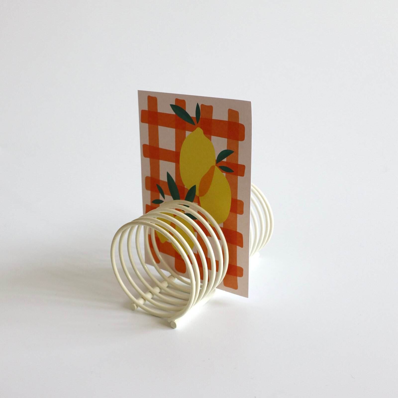 Midcentury brievenhouder spiraal wit