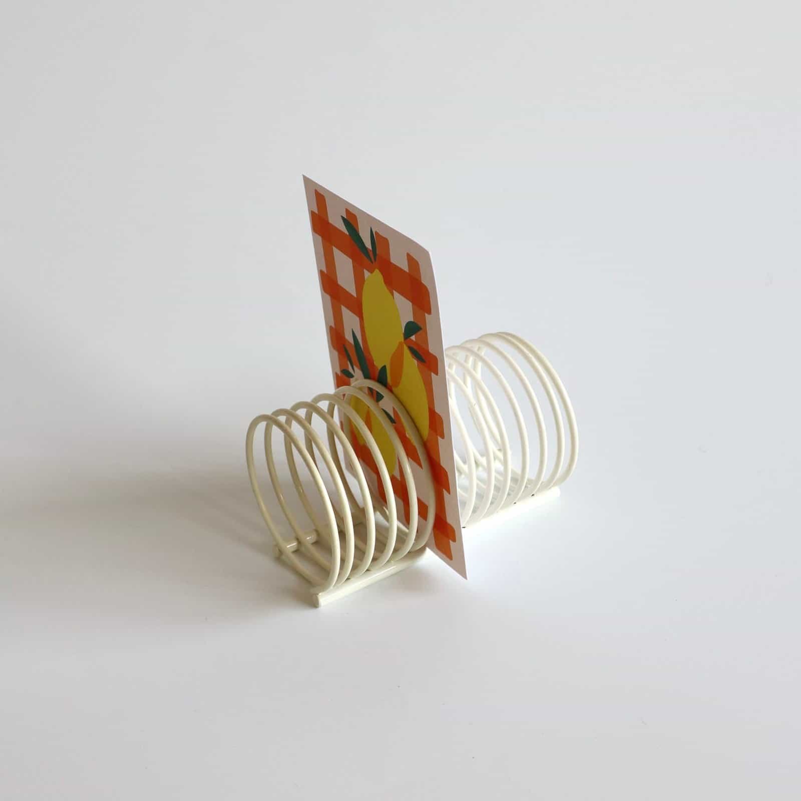 Midcentury brievenhouder spiraal wit - Afbeelding 2