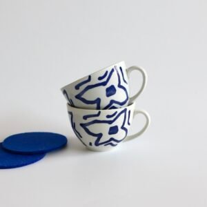 Wood and Sons kopjes bloemen - set van 2